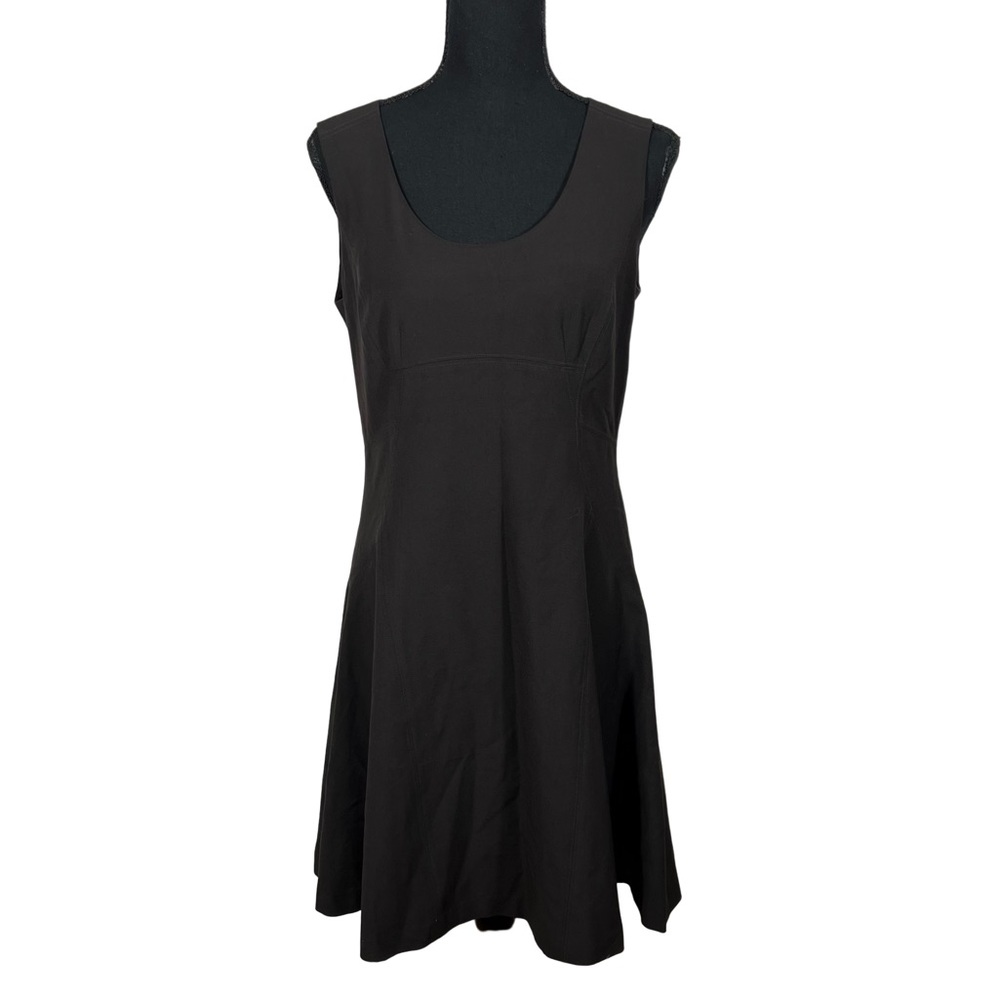 Ann Taylor Dark Brown/ Black Scoop Neck Midi Dress Size 4